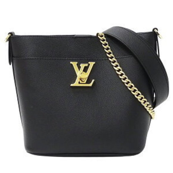Louis Vuitton Lock Walk Lock Me Shoulder Bag calfskin leather Noir Black chain - Picture 1 of 9